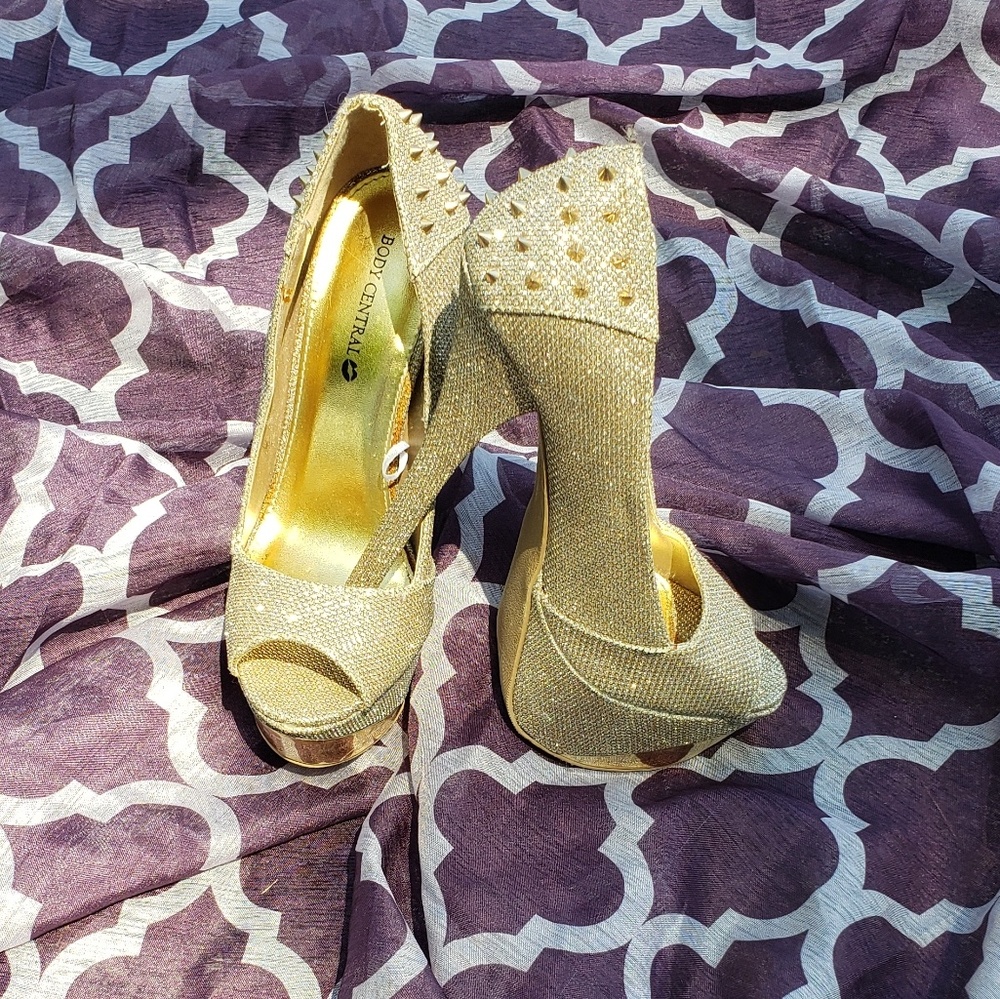 Peep toe spike heels